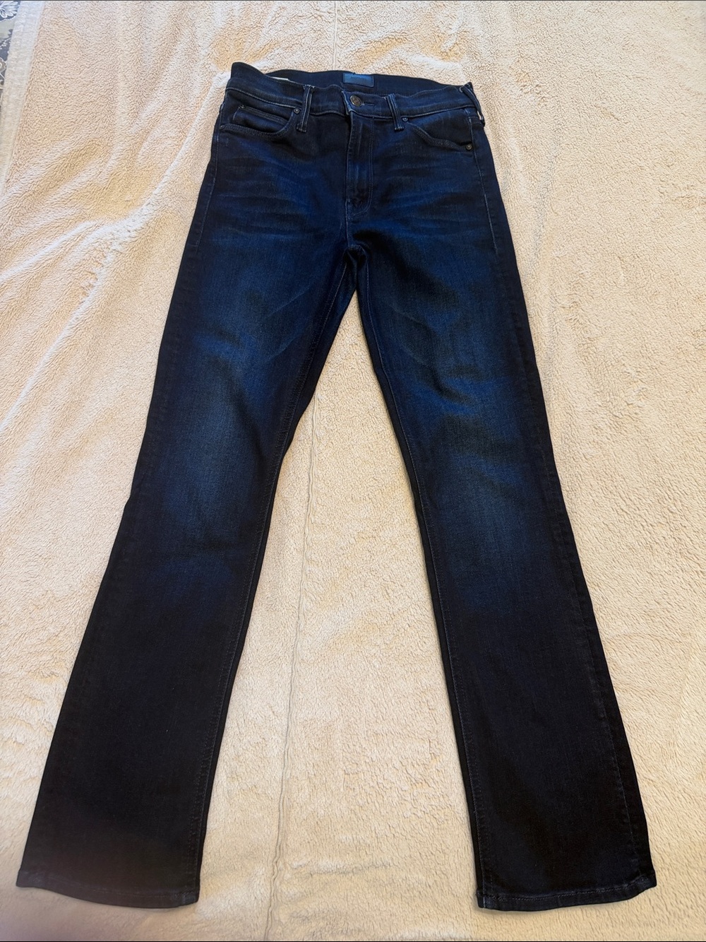 MOTHER Women's The Mid Rise Dazzler Ankle Jeans- Dark Blue
